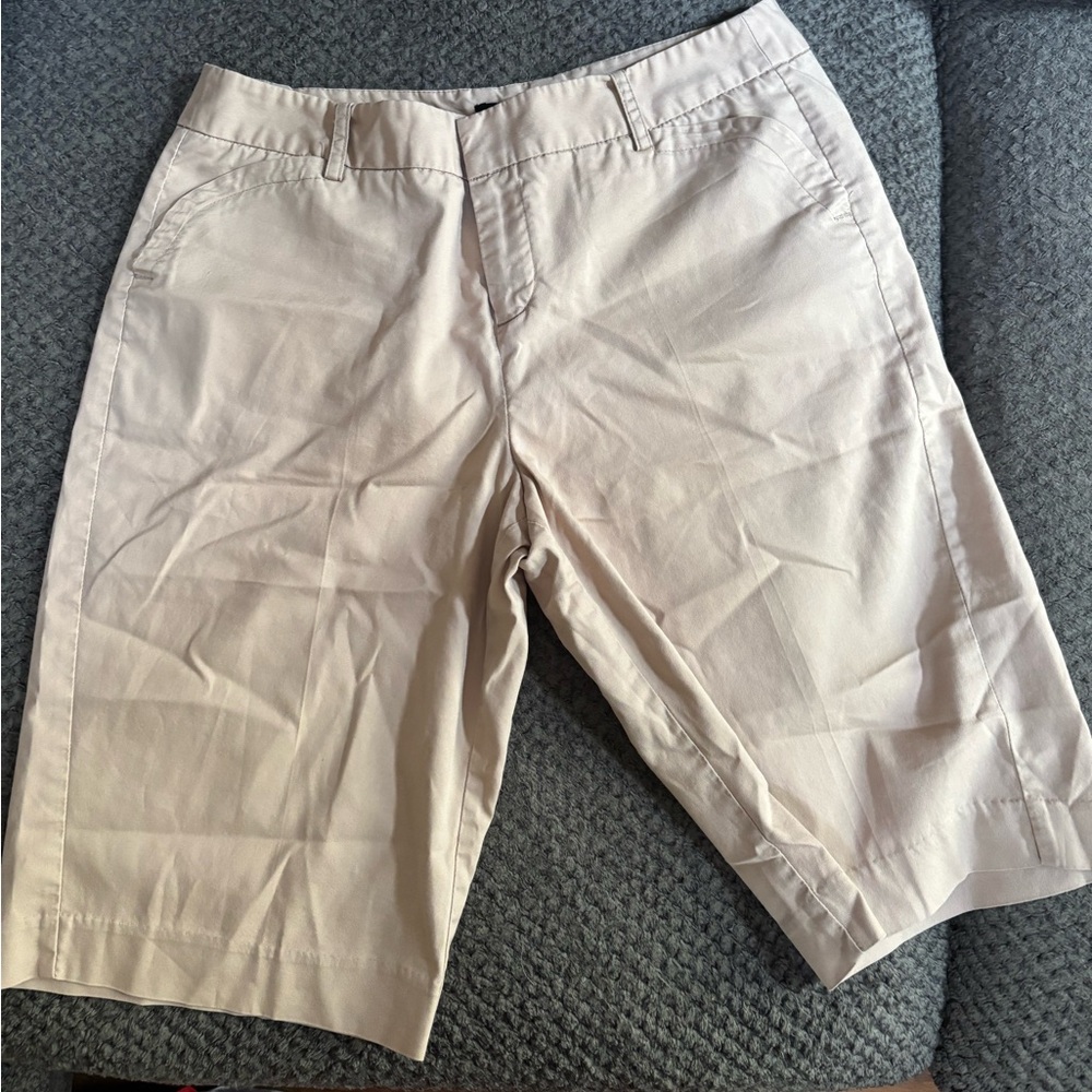Beige Knee-Length Shorts